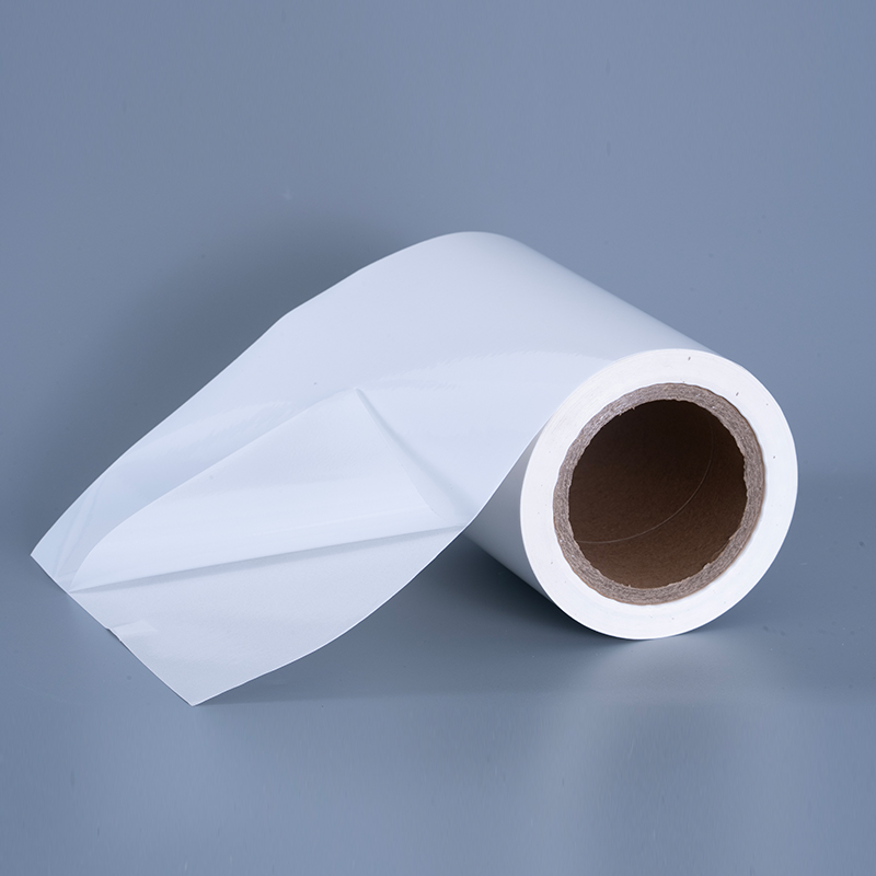 25mic Glossae PET Vinyl Film Label Materiales cum Acrylico Adhesivo Jumbo Roll pro Inkjet Typographia