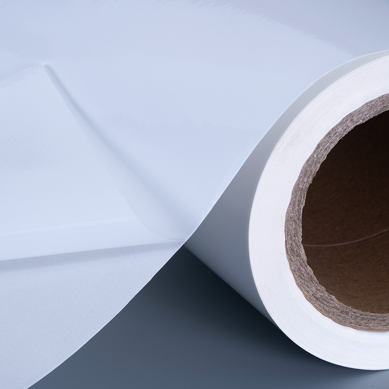 25mic Glossae PET Vinyl Film Label Materiales cum Acrylico Adhesivo Jumbo Roll pro Inkjet Typographia