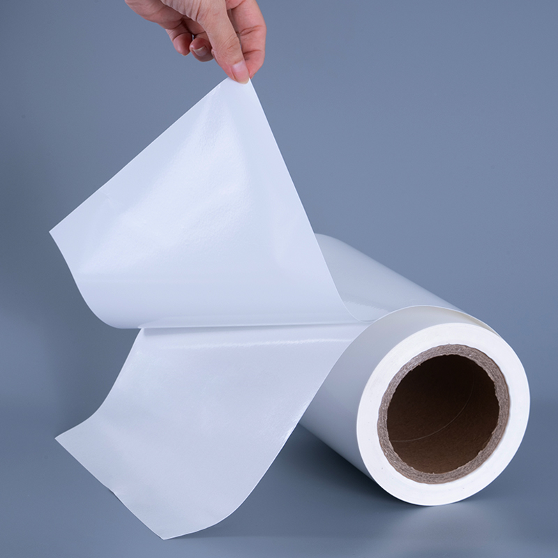 25mic Glossae PET Vinyl Film Label Materiales cum Acrylico Adhesivo Jumbo Roll pro Inkjet Typographia