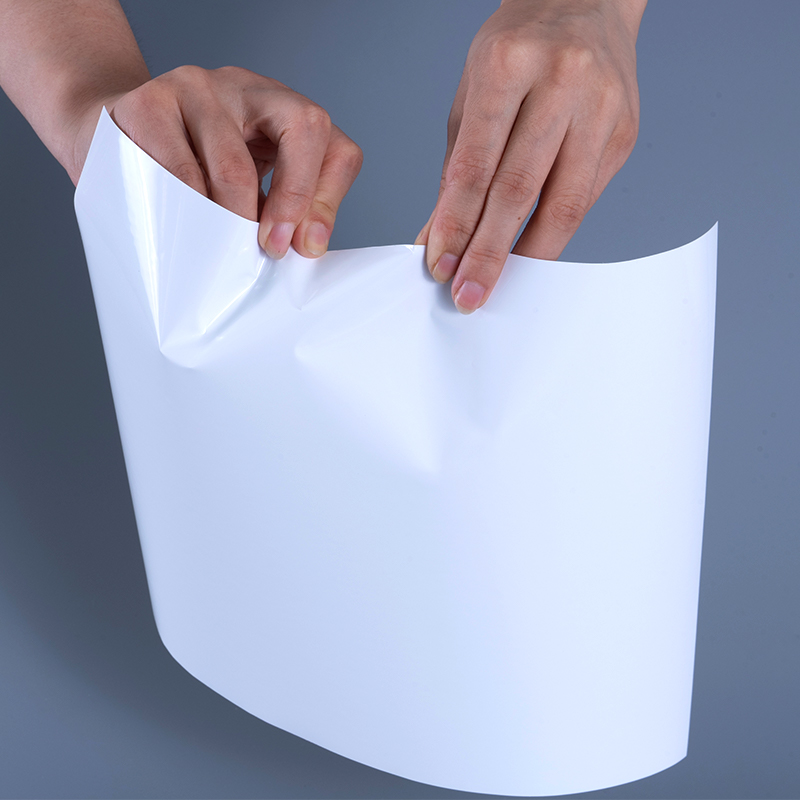 25mic Glossae PET Vinyl Film Label Materiales cum Acrylico Adhesivo Jumbo Roll pro Inkjet Typographia