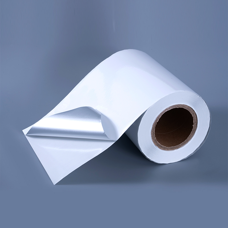 25mic Glossy White aluminized Polyester Film Self Tenaces Label cum aqua-dicentur Acrylic Tenaces pro Inkjet Typographia