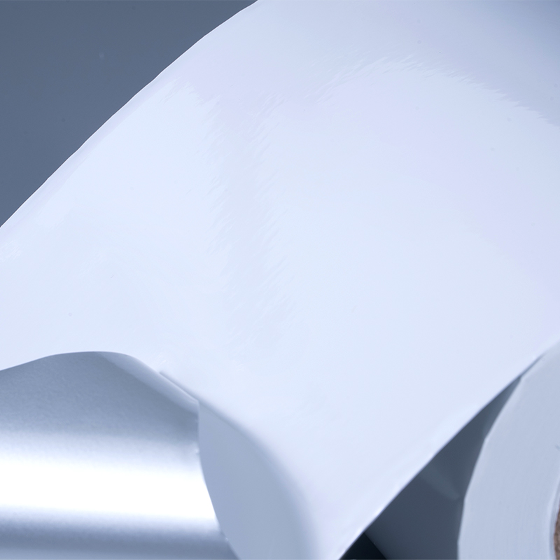 25mic Glossy White aluminized Polyester Film Self Tenaces Label cum aqua-dicentur Acrylic Tenaces pro Inkjet Typographia